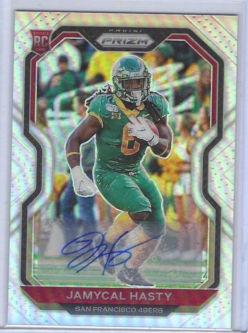 JAMYCAL HASTY 2020 PANINI PRIZM SILVER PRIZMS ROOKIE AUTO RC #303