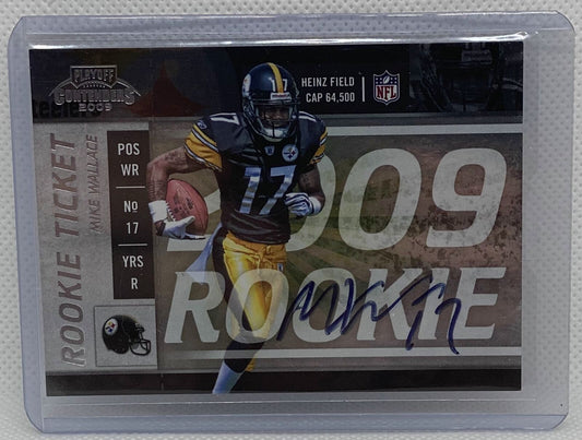 MIKE WALLACE 2009 PLAYOFF CONTENDERS ROOKIE TICKET ON CARD AUTO RC #124