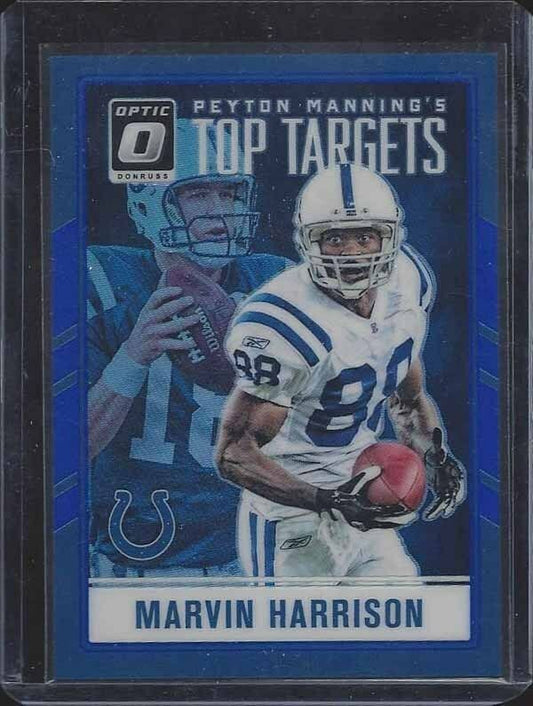 PEYTON MANNING MARVIN HARRISION 2016 DONRUSS OPTIC TOP TARGETS BLUE HOLO #D /149
