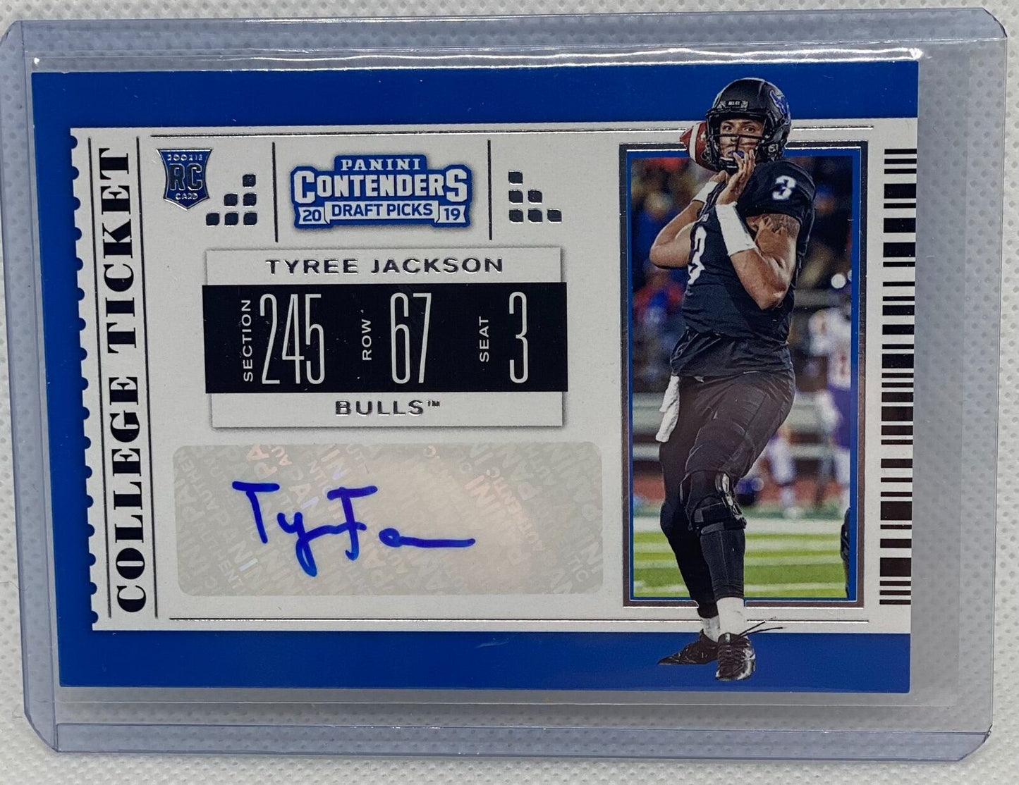 TYREE JACKSON 2019 PANINI CONTENDERS DRAFT PICKS COLLEGE TICKET AUTO RC #137