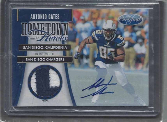 ANTONIO GATES 2011 CERTIFIED HOMETOWN HEROES 2 COLOR CHARGERS PATCH AUTO #D 3/5