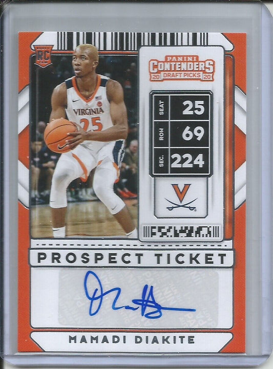 MAMADI DIAKITE 2020 PANINI CONTENDERS PROSPECT TICKET AUTO ROOKIE RC
