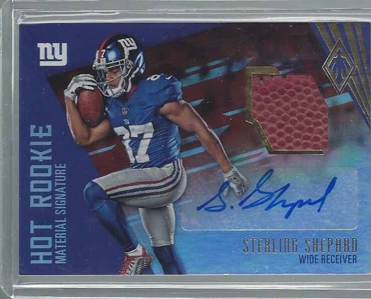 STERLING SHEPARD 2016 PANINI PHOENIX HOT ROOKIE GIANTS BALL AUTO RC #D 26/199