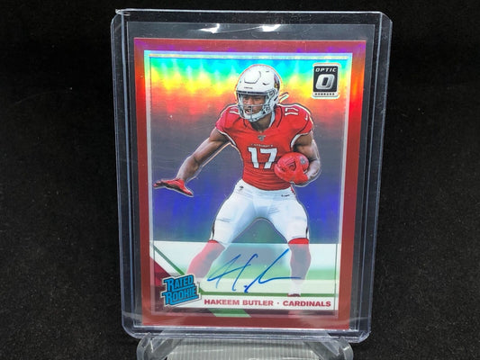 HAKEEM BUTLER 2019 DONRUSS OPTIC RED HOLO ON CARD AUTO RC #D 44/50