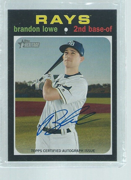 BRANDON LOWE 2020 TOPPS HERITAGE REAL ONE ON CARD AUTO