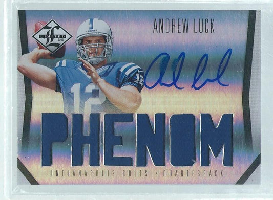 ANDREW LUCK 2012 PANINI LIMITED PHENOM RPA PATCH ON CARD AUTO RC #D 6/199