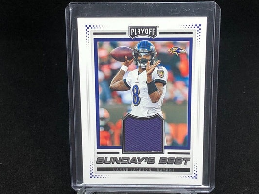 LAMAR JACKSON 2020 PANINI PLAYOFF SUNDAYS BEST JERSEY RELIC