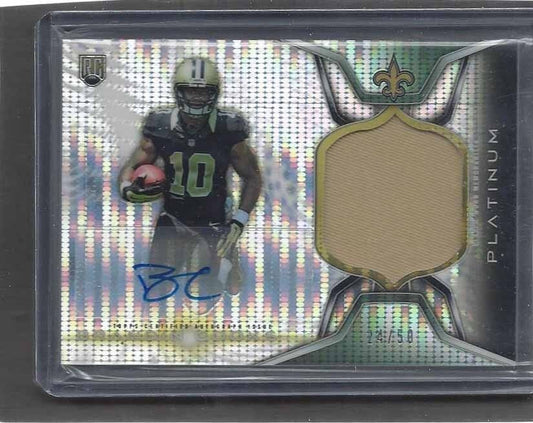 BRANDIN COOKS 2014 TOPPS PLATINUM PULSAR REFRACTOR RPA PATCH AUTO RC #D 24/50