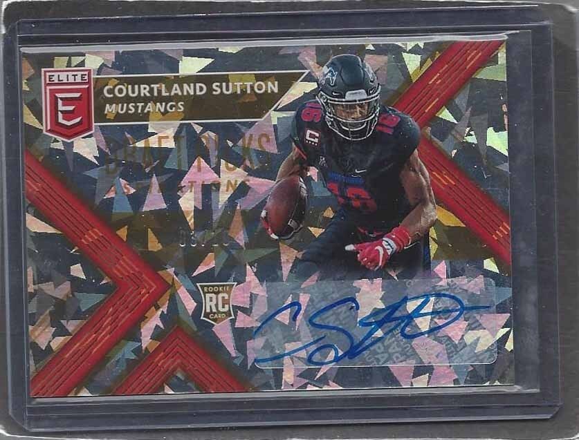 COURTLAND SUTTON 2018 ELITE DRAFT PICKS ASPIRATIONS CRACKED ICE AUTO RC #D 3/10