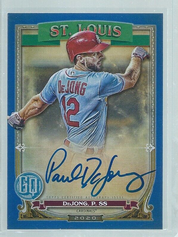 PAUL DEJONG 2020 TOPPS GYPSY QUEEN ON CARD AUTO BLUE #D 44/99