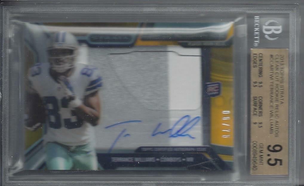 TERRANCE WILLIAMS 2013 STRATA CLEAR CUT YELLOW 3 CL PATCH AUTO RC /75 BGS 9.5 10