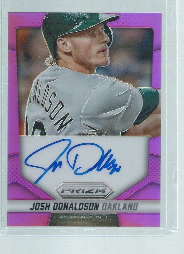 JOSH DONALDSON 2014 PANINI PRIZM PURPLE PRIZMS ON CARD AUTO #D 29/99
