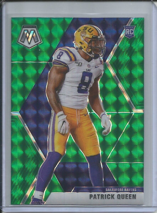PATRICK QUEEN 2019-20 PANINI MOSAIC GREEN PRIZM ROOKIE RC RAVENS