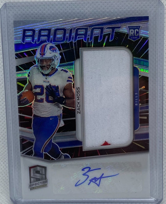 ZACK MOSS 2020 PANINI SPECTRA RADIANT PRIZM PATCH ROOKIE AUTO RC #D 68/75