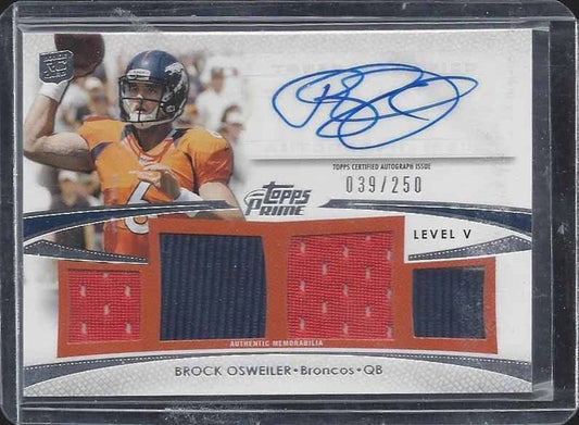 BROCK OSWEILER 2012 TOPPS PRIME LEVEL 5 QUAD ROOKIE JERSEY AUTO RC #D 39/250