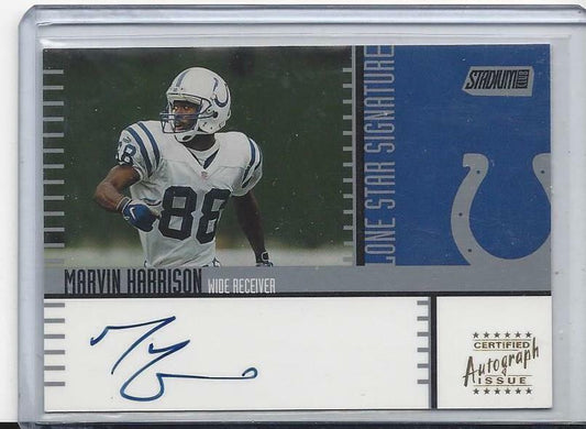MARVIN HARRISON 2000 STADIUM CLUB LONE STAR SIGNATURES ON CARD COLTS AUTO #9