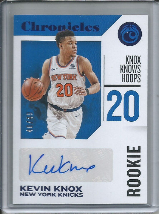 KEVIN KNOX 2018-19 PANINI CHRONICLES AUTO ROOKIE RC #D 46/49