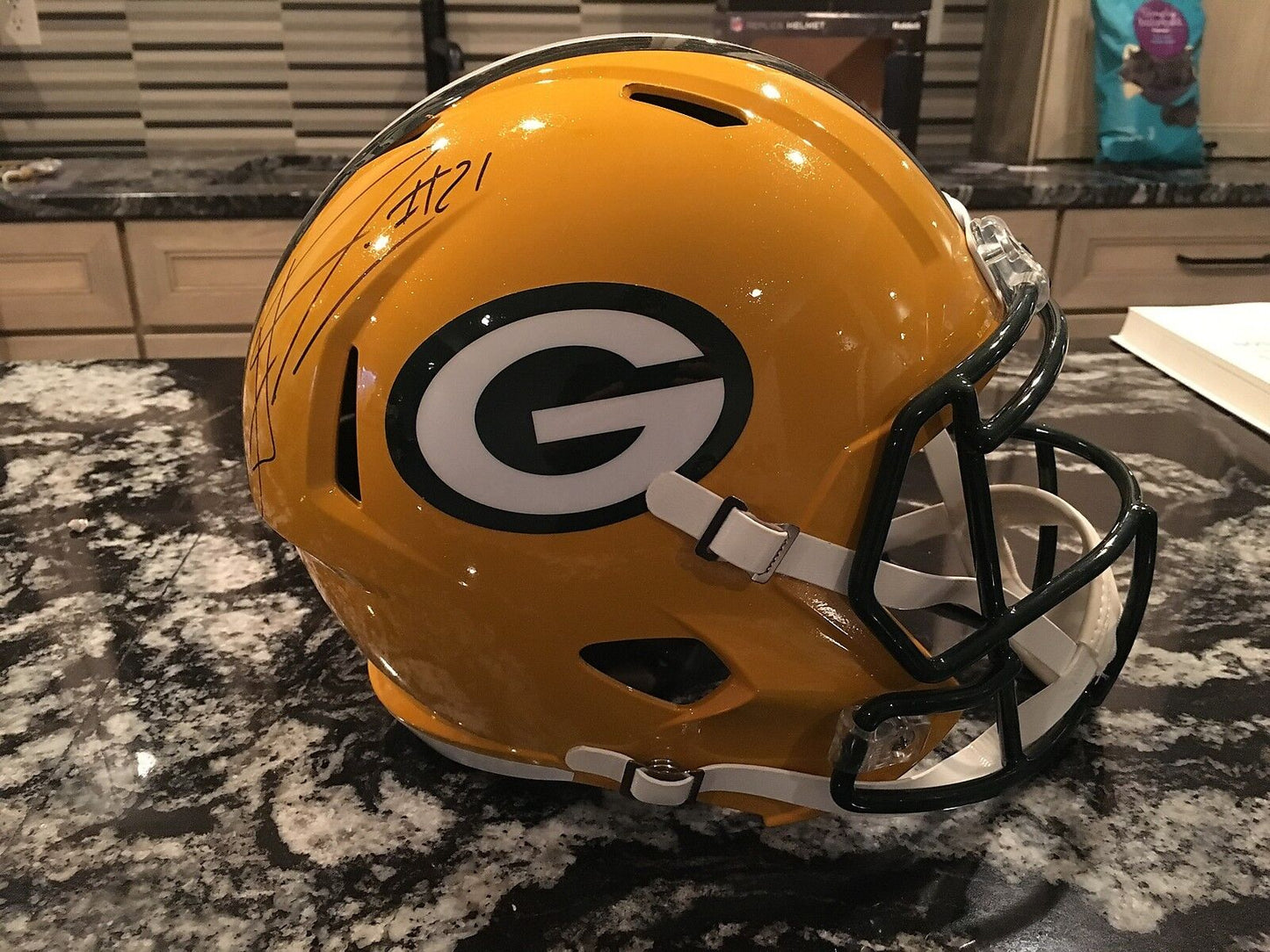 HA HA CLINTON DIX AUTOGRAPHED FULL SIZE PACKERS SPEED HELMET w/ JSA WITNESS COA