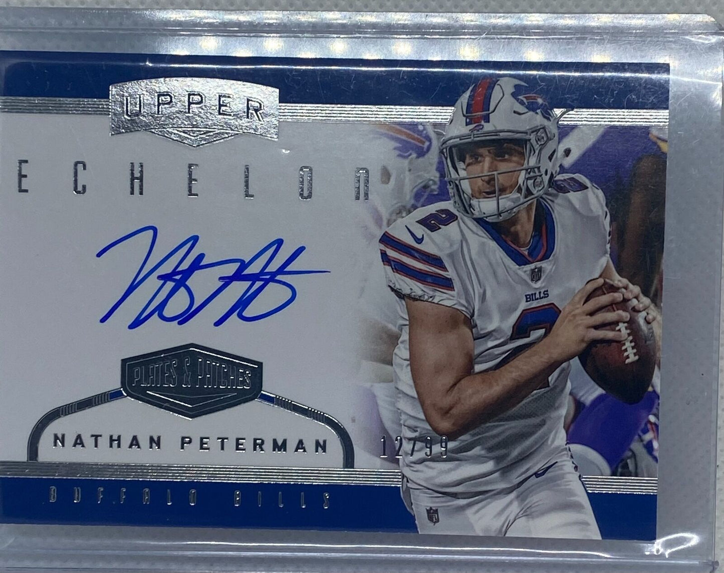 NATHAN PETERMAN 2017 PANINI PLATES AND PATCHES UPPER ECHELON ON CARD AUTO RC /99