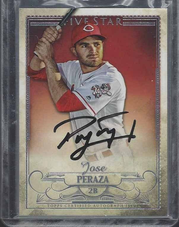 JOSE PERAZA 2016 TOPPS 5 FIVE STAR CINCINNATI REDS ON CARD AUTO