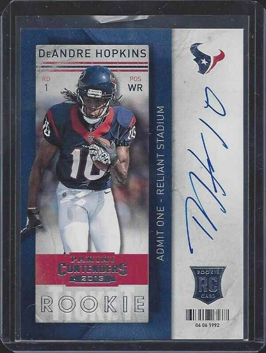 DEANDRE HOPKINS 2013 PANINI CONTENDERS RPS ROOKIE TICKET VARIATION AUTO RC #205