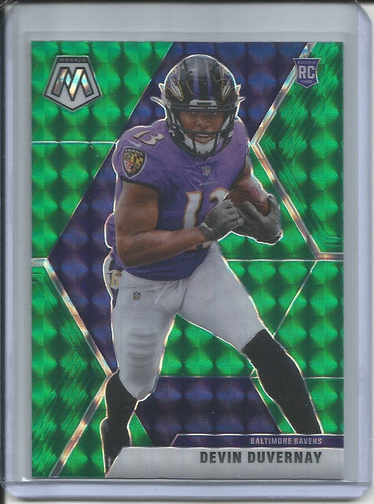 DEVIN DUVERNAY 2019-20 PANINI MOSAIC GREEN PRIZM ROOKIE RC RAVENS