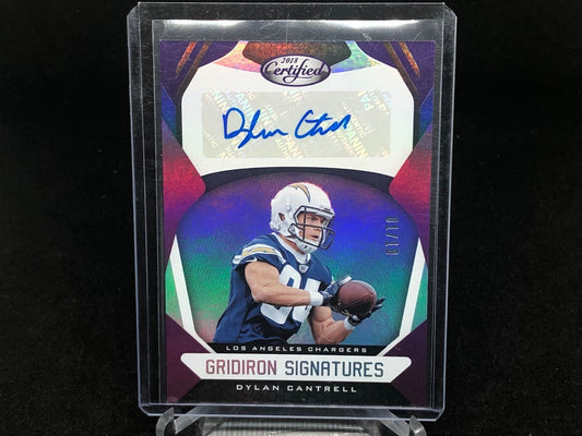 DYLAN CANTRELL 2018 PANINI CERTIFIED PURPLE GRIDIRON SIGNATURES AUTO RC #D 1/10