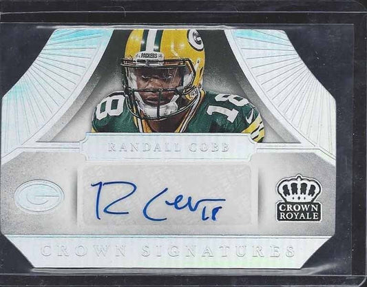 RANDALL COBB 2014 CROWN ROYALE SILVER HOLOFOIL DIE CUT SIGNATURES AUTO #D 15/15