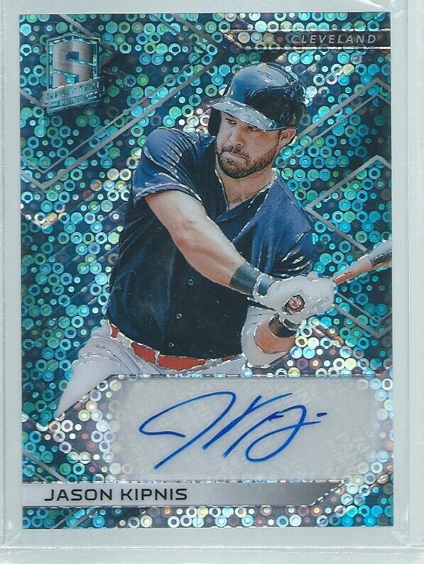 JASON KIPNIS 2018 SPECTRA NEON BLUE PRIIZM AUTO #D 2/15