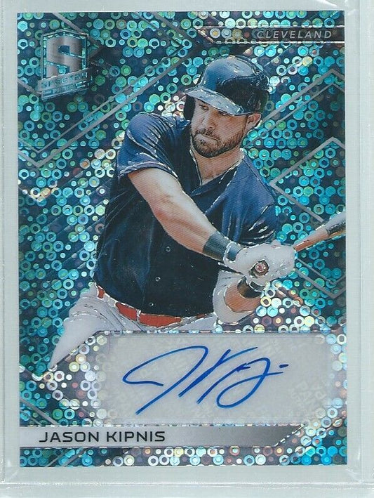 JASON KIPNIS 2018 SPECTRA NEON BLUE PRIIZM AUTO #D 2/15