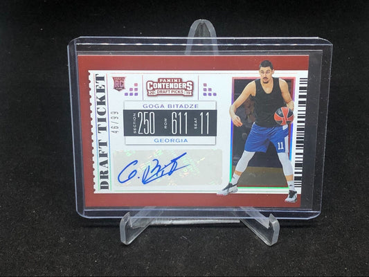 GOGA BITADZE 2019-20 PANINI CONTENDERS DRAFT TICKET AUTO RC #D 46/99