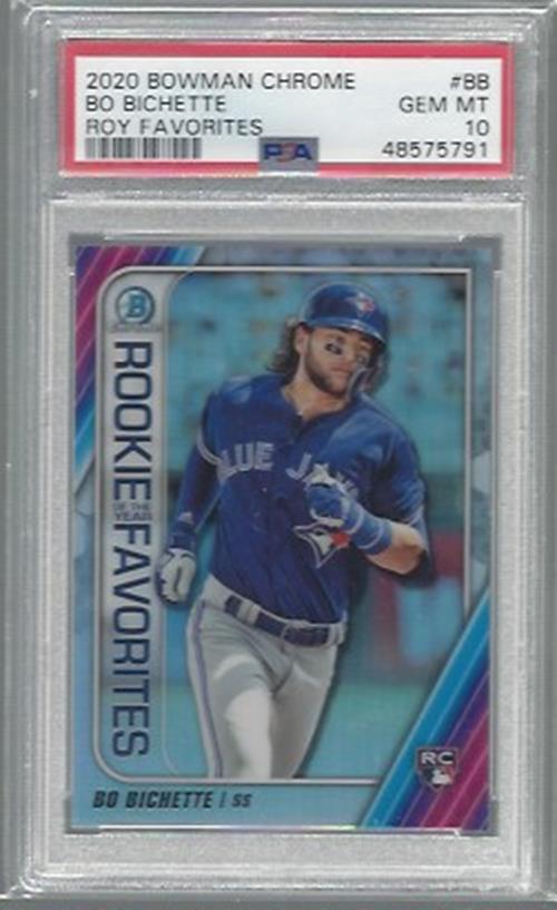 BO BICHETTE 2020 BOWMAN CHROME ROY FAVORITES REFRACTOR RC PSA 10 GEM MINT