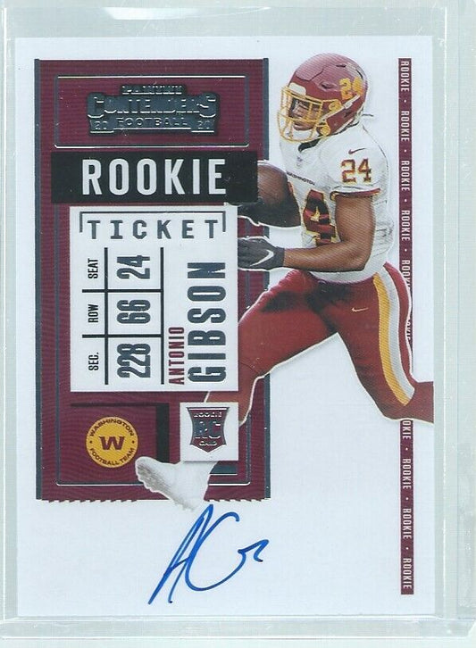ANTONIO GIBSON 2020 CONTENDERS VARIATION ROOKIE TICKET ON CARD AUTO RC SP #127