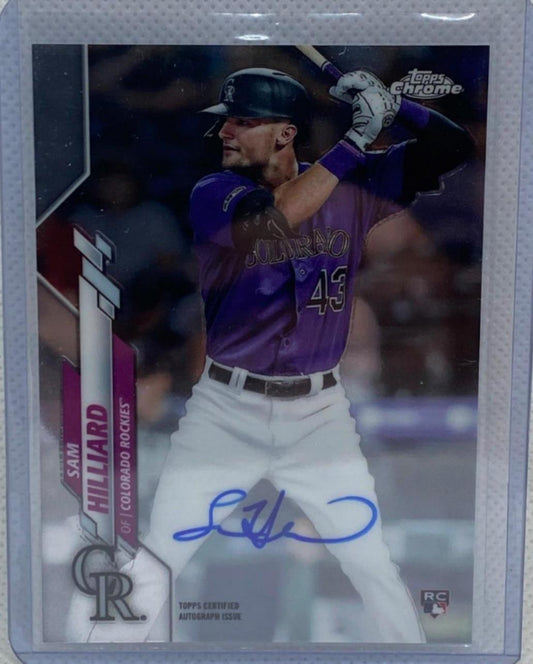 SAM HILLARD 2020 TOPPS CHROME ON CARD ROOKIE AUTO RC #RA-SH
