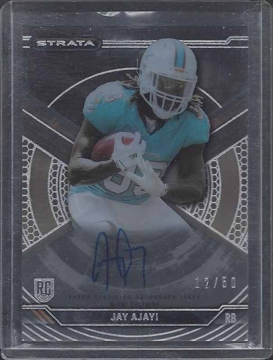 JAY AJAYI 2015 TOPPS STRATA GOLD ON CARD DOLPHINS ROOKIE AUTO RC #D 12/50