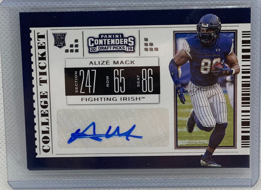 ALIZE MACK 2019 CONTENDERS DRAFT PICKS COLLEGE TICKET AUTO RC #273