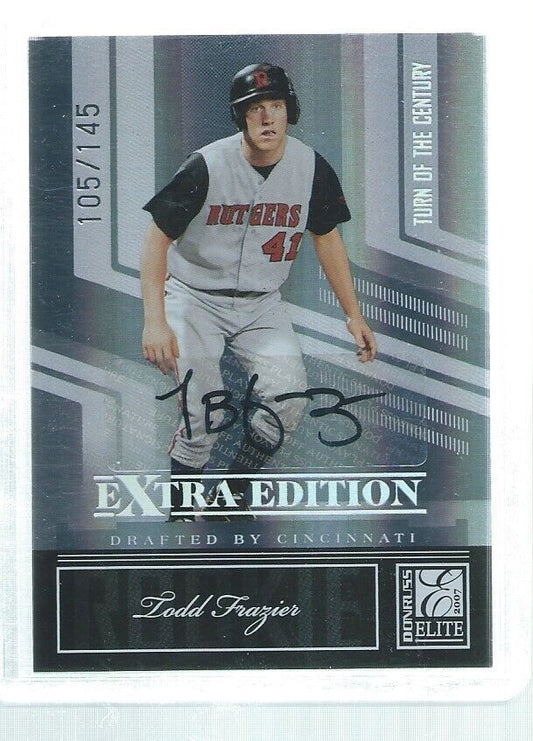 TODD FRAZIER 2007 ELITE EXTRA EDITION AUTO PROSPECT #D 105/145