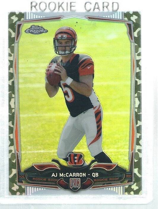 AJ MCCARRON 2014 TOPPS CHROME CAMO REFRACTOR ROOKIE RC #D 474/499