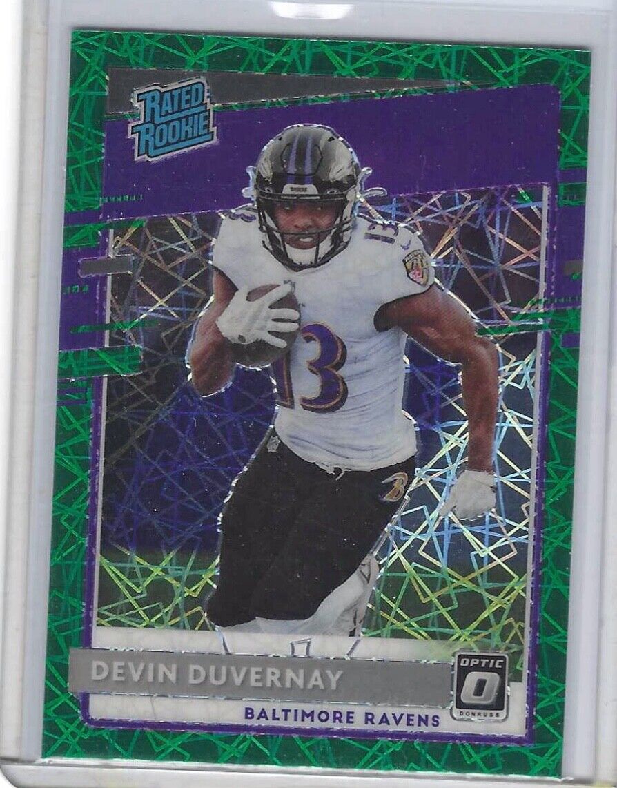 DEVIN DUVERNAY 2020 DONRUSS OPTIC GREEN VELOCITY RATED ROOKIE RC SP #179