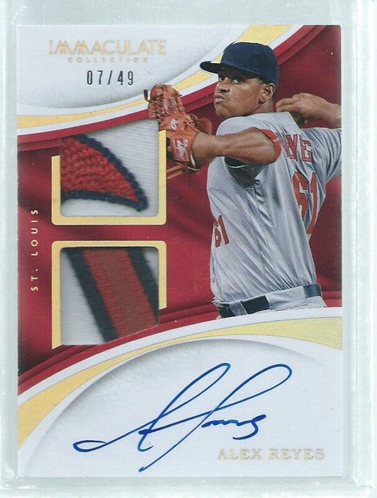 ALEX REYES 2017 IMMACULATE DUAL 3 COLOR PATCH ON CARD AUTO PROSPECT #D 7/49