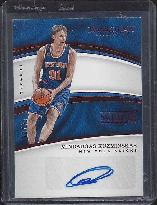 MINDAUGUS KUZMINSKAS 2016-17 IMMACULATE SCRIPTS RED FOTL AUTO #D 10/25