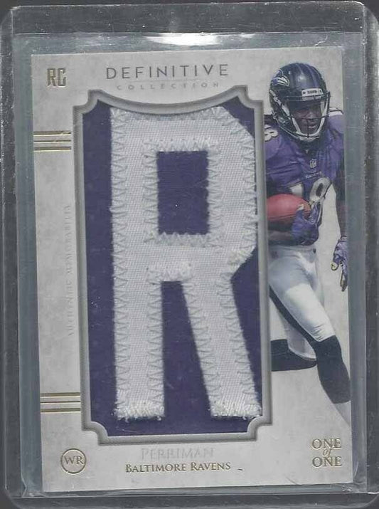 BRESHAD PERRIMAN 2015 TOPPS DEFINITIVE NAMEPLATE "R" LETTER PATCH RC TRUE #D 1/1