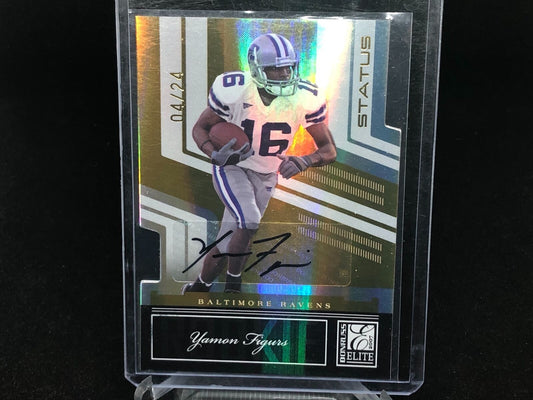 YAMON FIGURS 2007 DONRUSS PLAYOFF ELITE STATUS GOLD DIE CUT AUTO RC #D 4/24