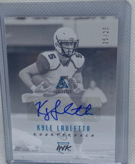 KYLE LAULETTA 2018 PANINI LUMINANCE ROOKIE INK BLUE AUTO RC #D 25/25