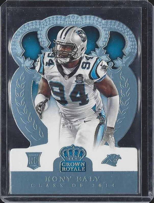 KONY EALY 2014 CROWN ROYALE PLATINUM BLUE PANTHERS ROOKIE DIE CUT RC #D 4/5