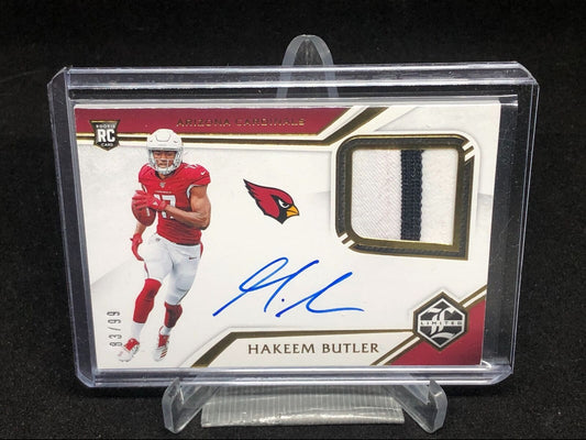 HAKEEM BUTLER 2019 PANINI LIMITED 2 CLR PATCH ON CARD AUTO RC #D 83/99