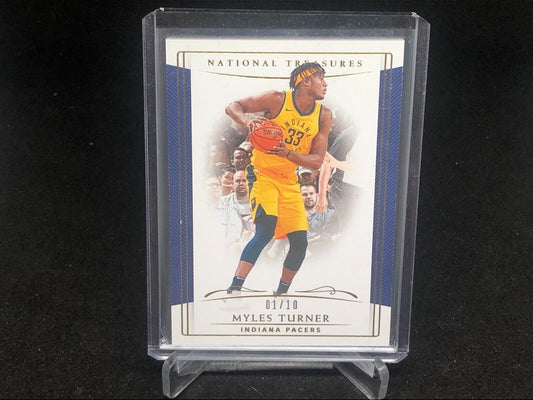 MYLES TURNER 2018-19 PANINI NATIONAL TREASURES GOLD #D 1/10
