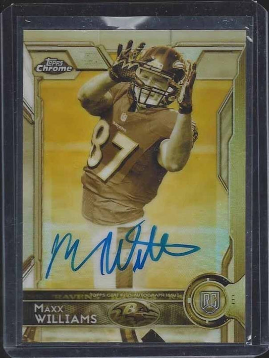 MAXX WILLIAMS 2015 TOPPS CHROME GOLD SEPIA REFRACTOR ON CARD AUTO RC #D 46/100