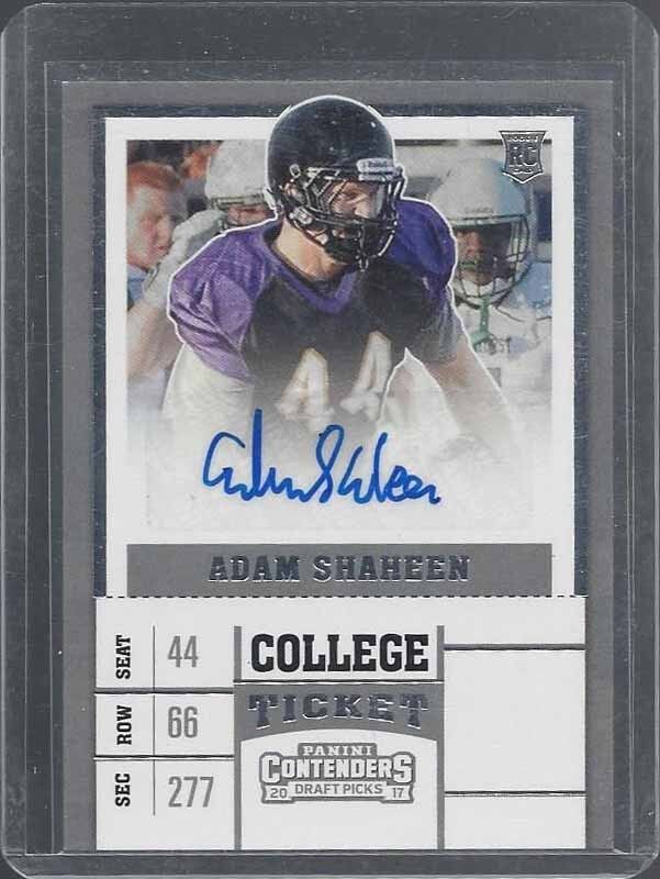 ADAM SHAHEEN 2017 PANINI CONTENDERS DRAFT PICKS BEARS ROOKIE AUTO RC #210