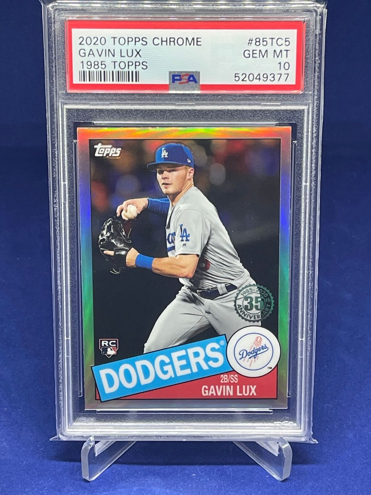 GAVIN LUX 2020 TOPPS CHROME 1985 REFRACTOR ROOKIE RC PSA 10 GEM MINT